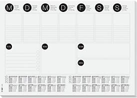 Sigel Schreibtischunterlage Wochenplan mit 2-Jahreskalendarium und To-Do-Liste, A3, Schwarz/Weiß, 30 Blatt Papier, B: 42,0 cm, H: 29,7 cm, T: 29,7 cm - Bild 1