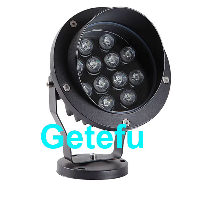 Getefu LED Gartenstrahler mit Spike für Außenbereich, RGB Multicolor und Weiß, Outdoor Flutlicht für Landschaftsbeleuchtung und Bäume, Schwarz - Bild 2