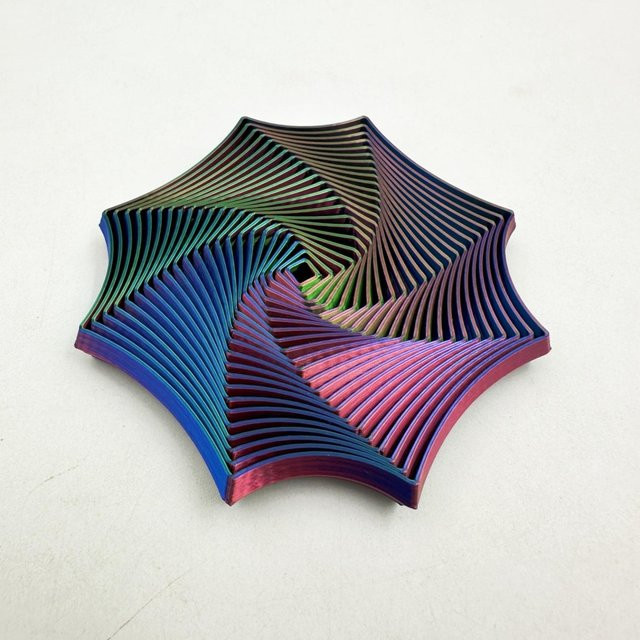 Fashnics Fidget Toy, 3D-gedrucktes Visuelles Illusion Achteckiges Spiral-Ornament, Schreibtischspielzeug - Bild 1