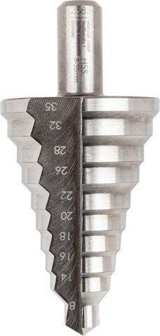 Wolfcraft Stufenbohrer aus HSS-Stahl mit Rundschaft, Ø 8 – 35 mm, silberfarben - Bild 1