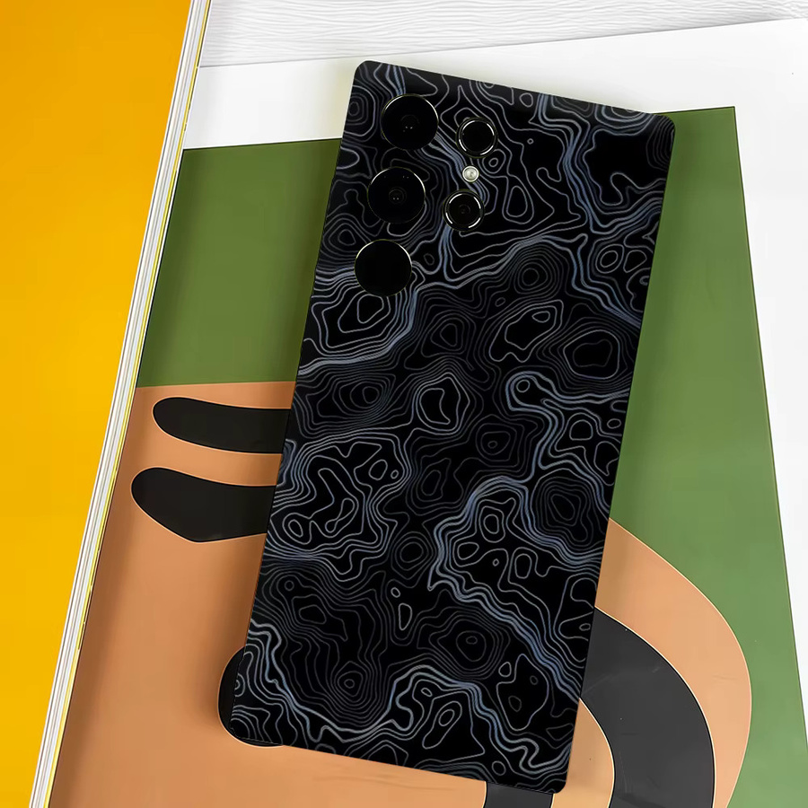 Stoßfeste Handyhülle mit topografischer Konturkarte für Samsung Galaxy S26 S25 S24 S23 Ultra Plus in Schwarz - Bild 4
