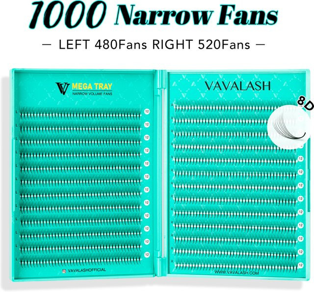 VAVALASH Wimpernverlängerungen, 1000 Fächerwimpern, 8D 10D Volumenfächer - Bild 1
