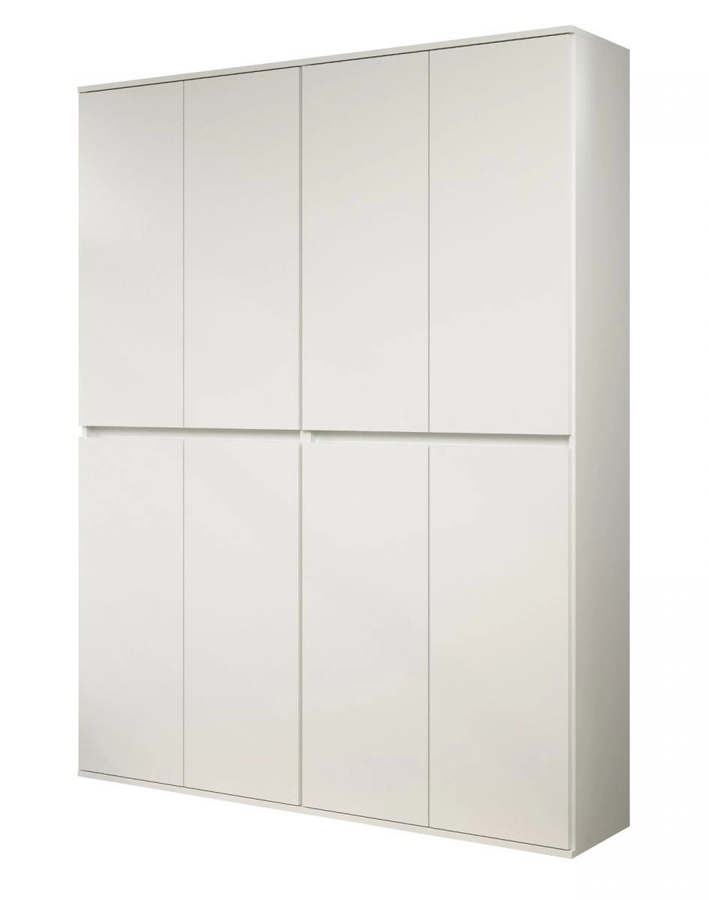 Garderobenschrank Metro in Weiß, 8-türiger Schuhschrank mit Push-to-Open Funktion, B/H: 148 x 191 cm - Bild 3