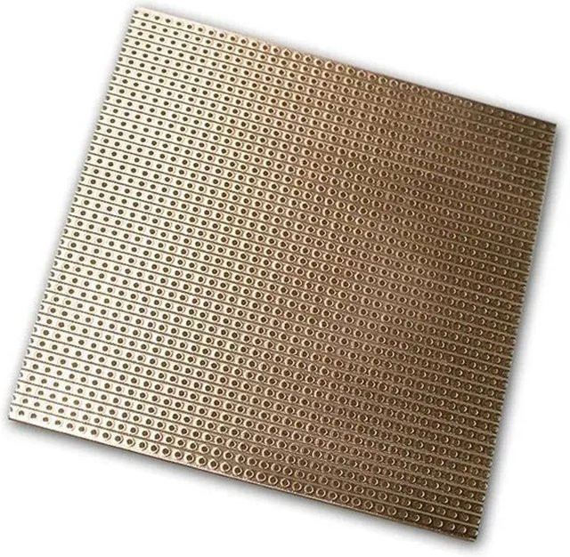 world-trading-net Streifenrasterplatine aus Kupfer in Gold, B/T: 10 x 10 cm - Bild 1