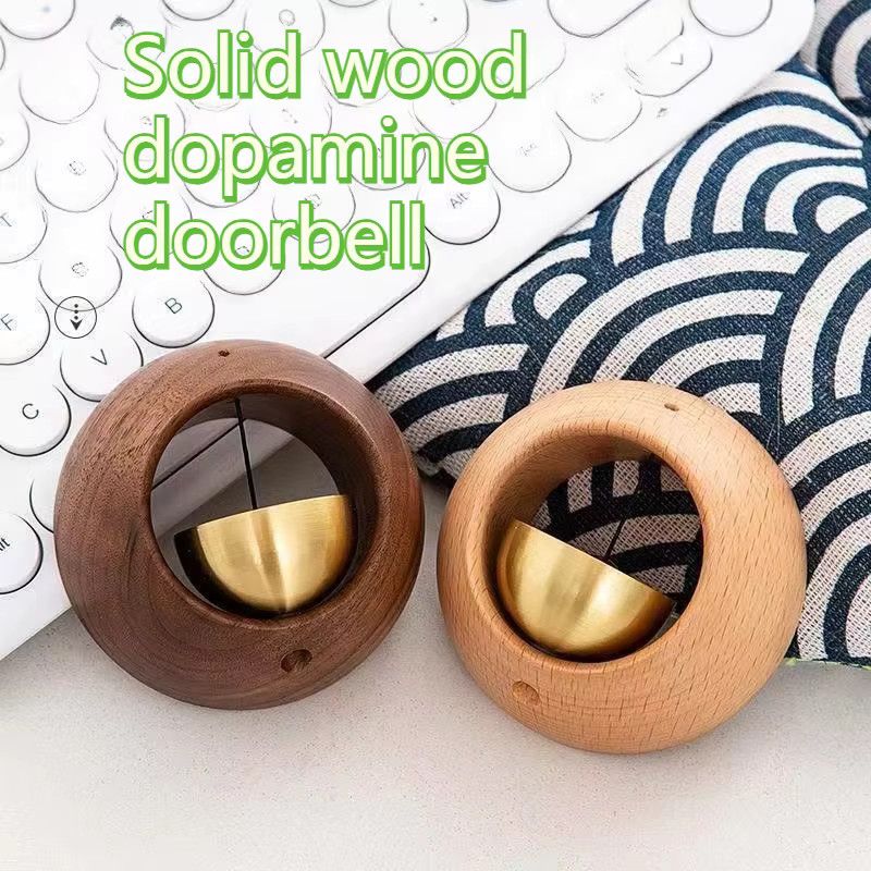Dopamin Windspiel im Retro-Design aus Buchenholz mit Saugnapf für Tür und Eingang - Bild 2