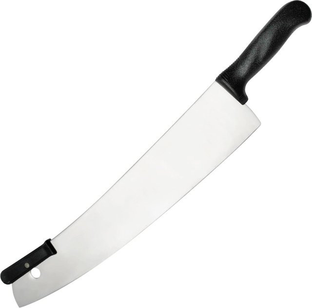 FMprofessional Pizzamesser Cleaver aus Edelstahl in Silber mit Kunststoffgriff, 41 cm - Bild 1