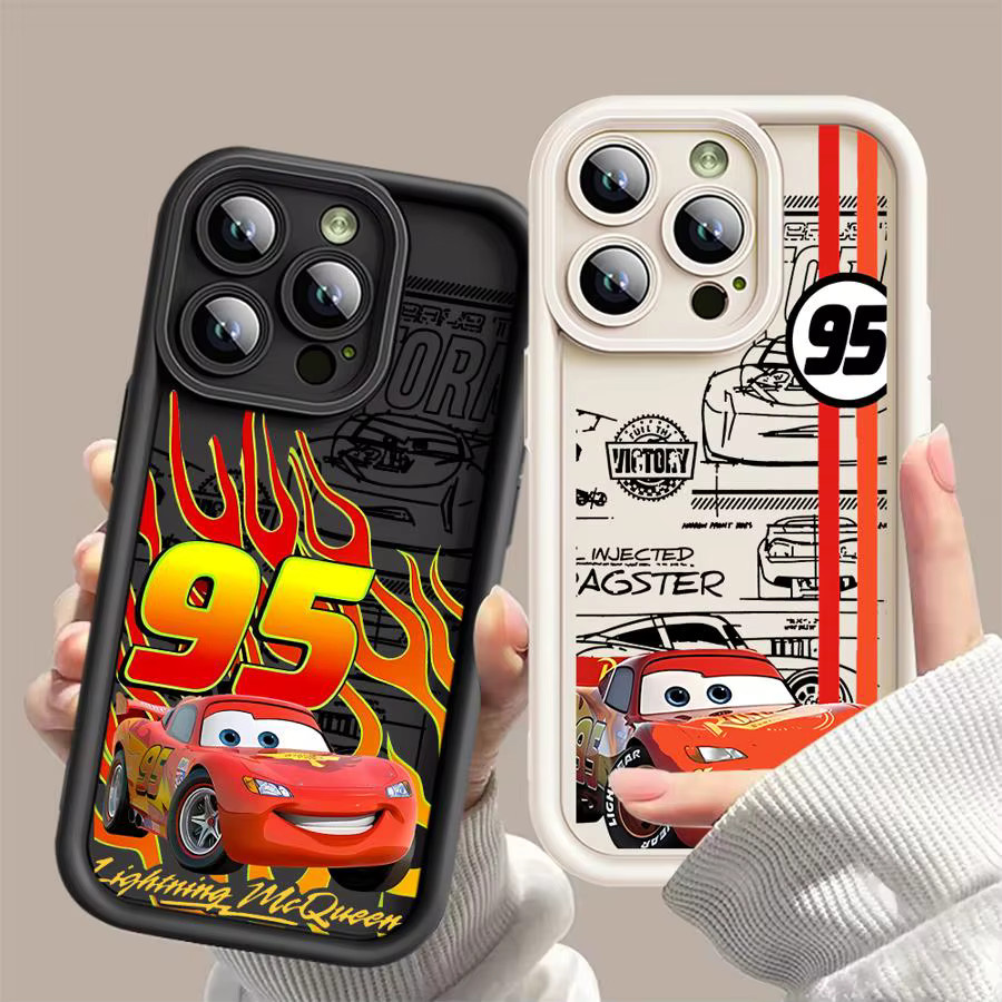 Disney Lightning McQueen Softcover Handyhülle für iPhone, kompatibel mit iPhone 17 Pro Max, 16, 15, 14, 13, 12, 11 und weiteren Modellen, mehrfarbig - Bild 1