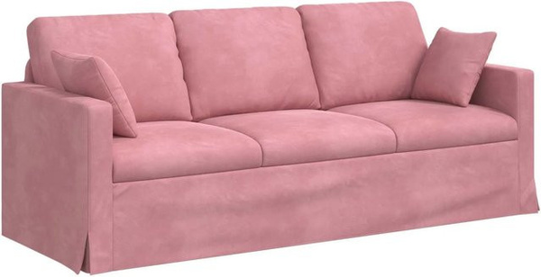 vidaXL Sofa in Rosa aus Samt mit Metallrahmen B/T/H: 198 x 78 x 80 cm