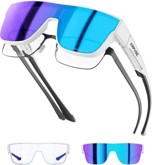 KAPVOE Fitover-Sonnenbrille, quadratisch, Vollrand, weiß, Unisex - Bild 1