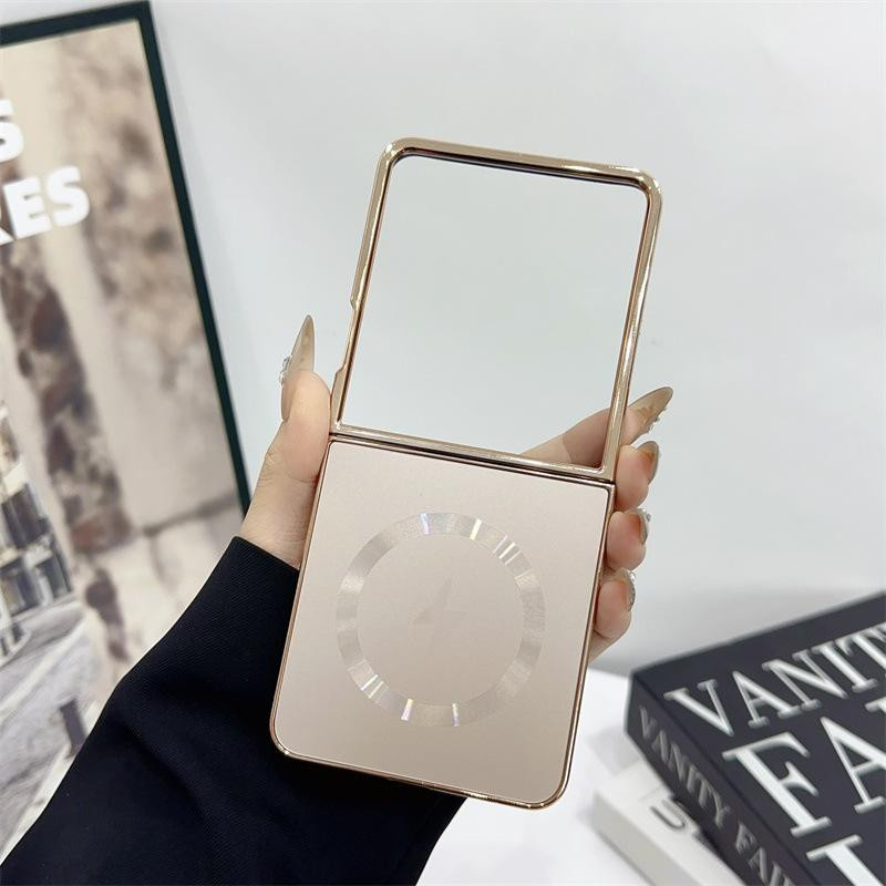 Magnetische MagSafe Handyhülle für Samsung Galaxy Z Flip 7 6 5 4 FE in Gold, Galvanisiert Matt mit kabellosem Laden und Schutzfunktion - Bild 3