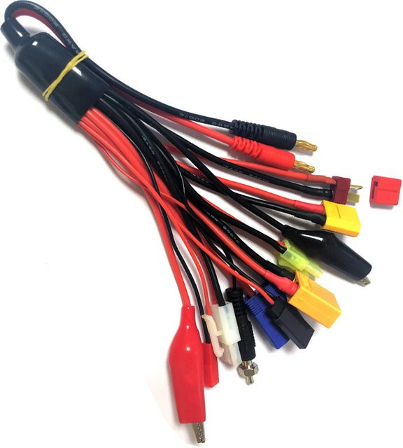 U-Angel-1988 10-in-1 Ladeadapter mit 4,0 mm Bananensteckern auf DEANS XT60 XT90 EC5 JST Connect für Imax B6 B6AC Batterieladegeräte, mehrfarbig - Bild 1