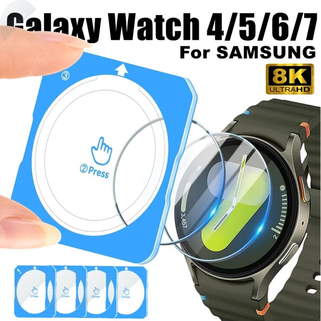 Samsung Displayschutzfolie aus gehärtetem Glas für Galaxy Watch 7 6 5 4 Pro und Classic, transparent - Bild 1