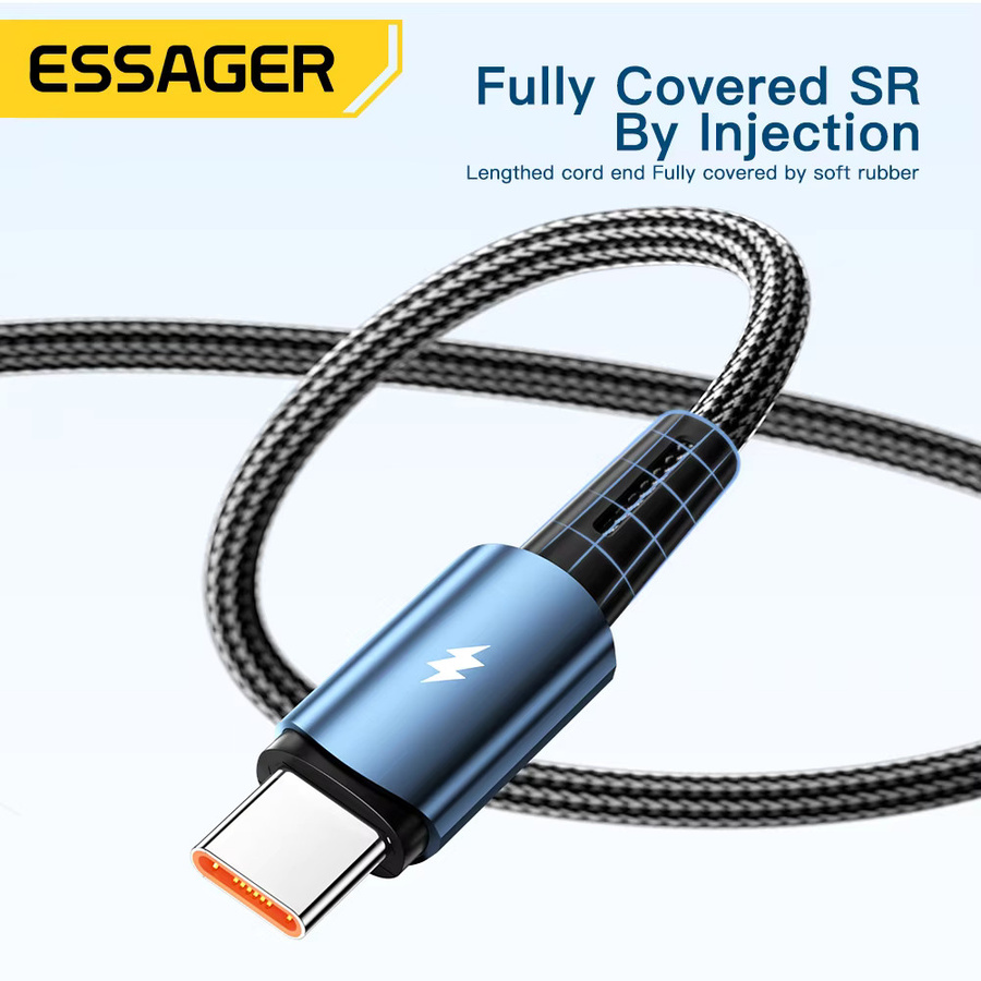 Essager USB Typ C Kabel 120W Super Schnellladung 6A in Schwarz - Bild 4