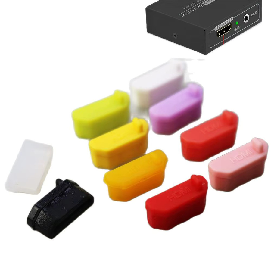 YuXi Silikon Staubschutzkappen Set für USB und HDMI Anschlüsse in Weiß, 10 Stück - Bild 5