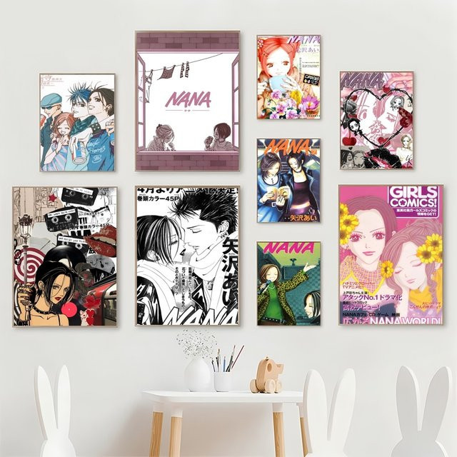 Japan Anime Nana Charakter Poster selbstklebender wasserfester Papier Aufkleber zur Wanddekoration in Multicolor, B/H: 15 x 15 cm - Bild 1