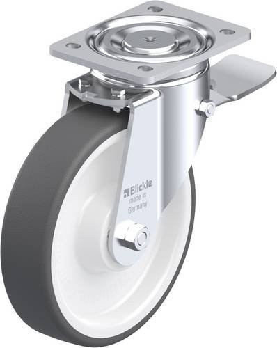 Blickle Lenkrolle LH-POTH 200K-ST mit Feststeller in Grau und Weiß, Rad-Durchmesser: 20 cm, Tragfähigkeit: 800 kg - Bild 1
