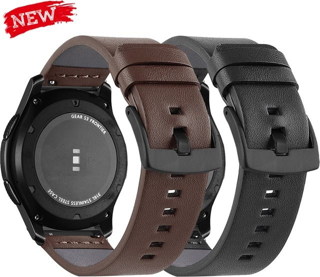 Uhrenarmband Leder, Schwarz, Unisex - Bild 1