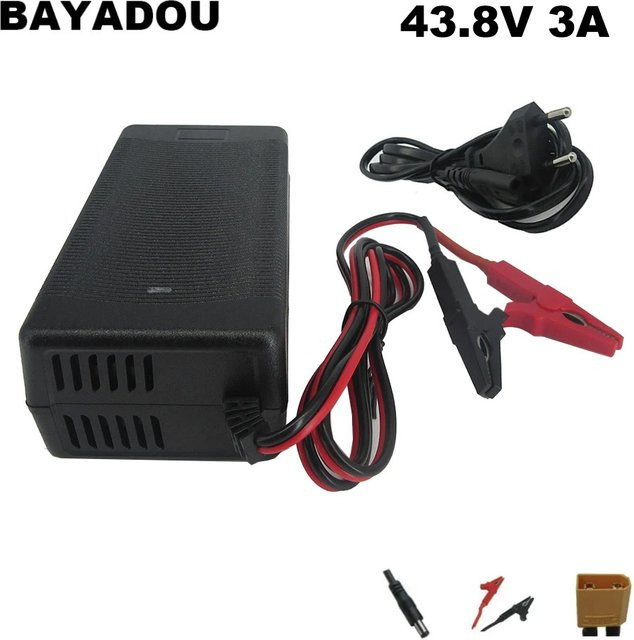 BAYADOU LiFePO4 Schnellladegerät 36V 3A mit XT60 und Krokodilklemmen, Schwarz - Bild 1