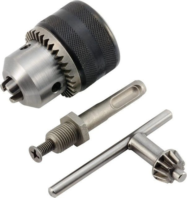 LUX-TOOLS Zahnkranzbohrfutter-Set mit SDS-Plus Adapter, Farbe Silber, Aufnahme R 13 mm - Bild 1