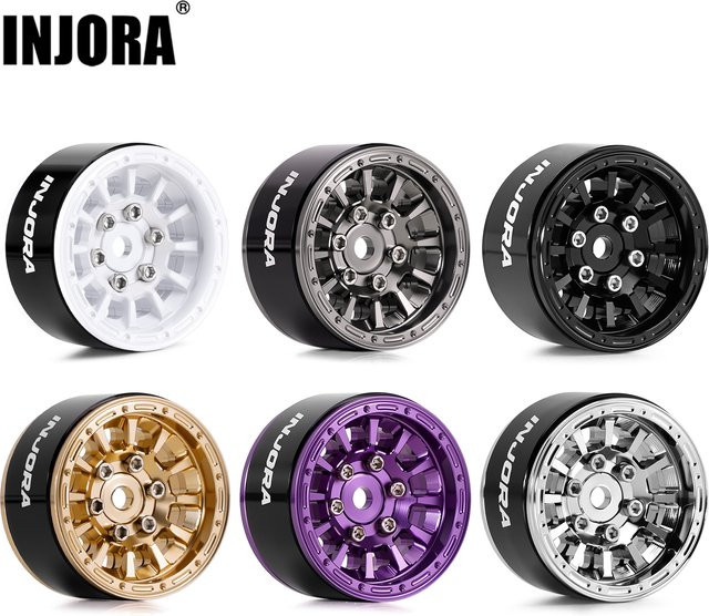 INJORA 1,0" Beadlock-Räder aus Aluminium, 0 mm versetzt, für 1/18 1/24 RC Crawler - Bild 1