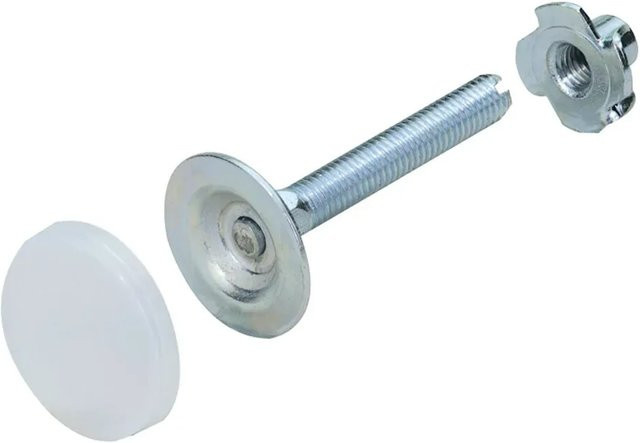 Hettich Verstellschraube mit Einschlagmutter M8 x 60 mm aus Stahl in Silber, 2 Stück - Bild 1