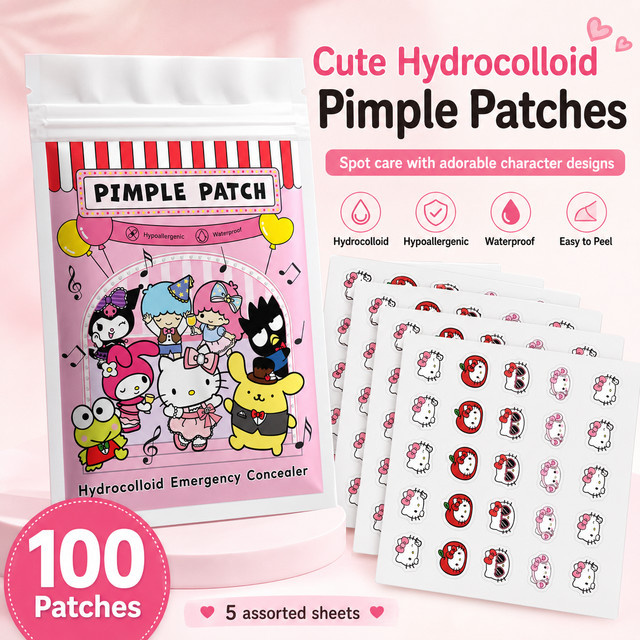 Sanrio Hello Kitty Akne-Pflaster, Hydrokolloid, 100 Stück, Unisex - Bild 1