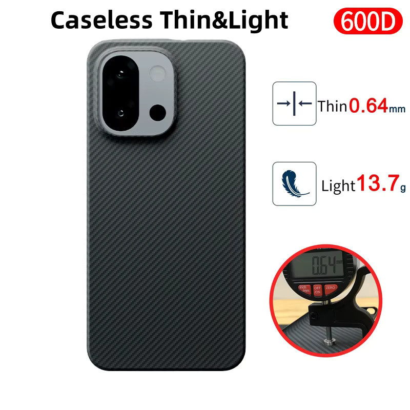 DIXSG Kevlar 600D Carbon Aramidfaser Schutzhülle für OnePlus 13 S und OnePlus 13 T, Ultra Dünn, Magnetisch, Schwarz-Rot - Bild 2