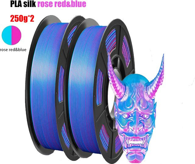 Filajoy3D Seiden-PLA 3D-Drucker-Filament Dual-Color Rosarot und Blau, 1,75 mm, 500 g - Bild 1