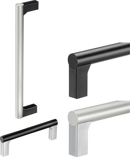 Rohde Universalgriff UR-12.100.B04 Schwarz Matt, 3er-Set, L x B x H: 11,2 x 3,7 x 1,2 cm - Bild 1