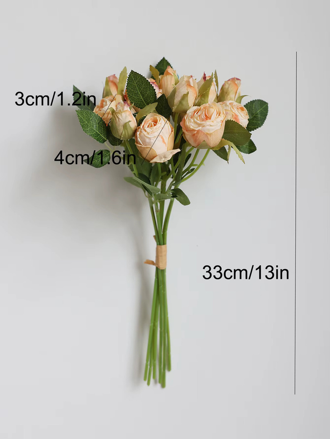 WQNJIN Rosen Bouquet aus künstlichen Blumen in Blau, 12 Stück, minimalistische Dekoration - Bild 2