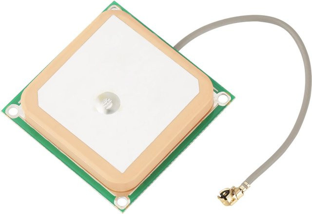 GPS Aktive Keramik-Patch-Antenne mit 28dB Verstärkung, B/T/H: 25 x 25 x 8 mm, Multicolor - Bild 1