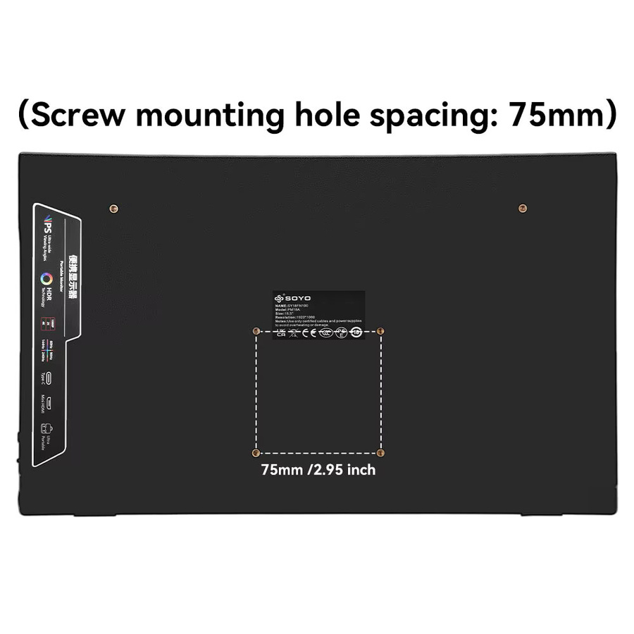 SOYO Tragbarer Monitor 15,6 Zoll Full HD Display mit sRGB-Farbraum für Laptop, Xbox und Telefon in Schwarz oder Weiß - Bild 3