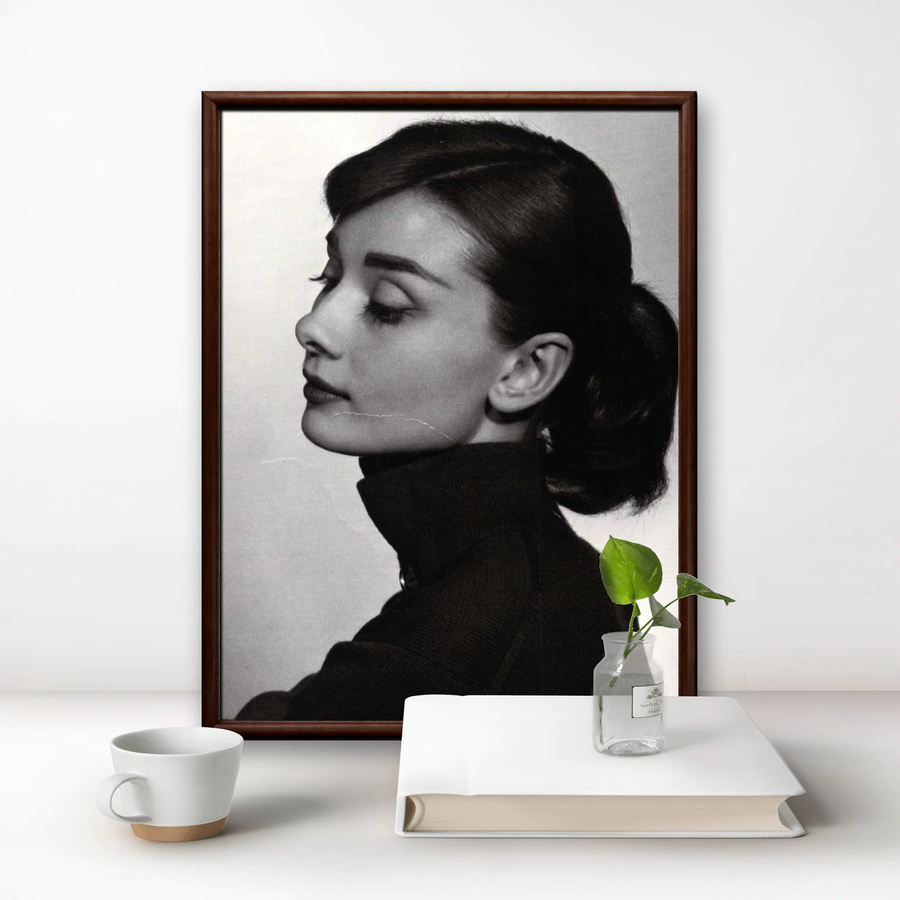 Diamond Painting Set Audrey Hepburn Porträt 5D Mosaik Stickerei mit Strass Steinen für Wanddeko B/H: 30 x 30 cm - Bild 2