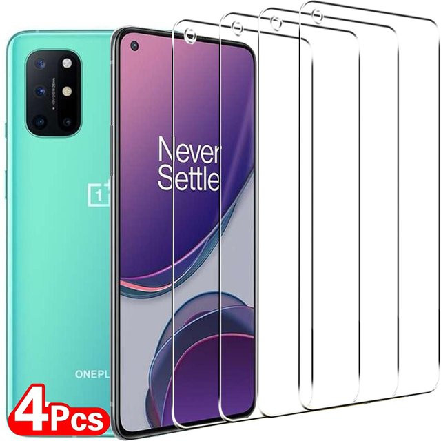 4er-Pack Displayschutzfolie aus gehärtetem Glas für OnePlus 8T 9 9R 9RT 10T 5G Ace Pro Nord CE 2 Lite 2T N10 N20 SE N100 N200 in Transparent - Bild 1