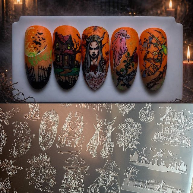 XMQ Nail Art Stempelplatten, Teufel-Muster, Monster-Bildplatten - Bild 1