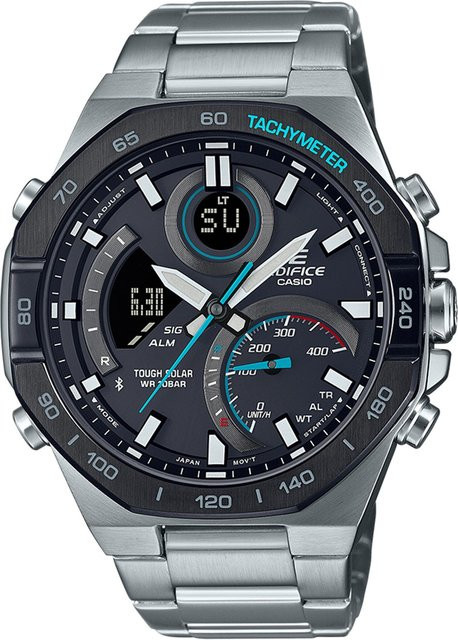 Casio Armbanduhr Edifice Racing, Solar, Edelstahl, Schwarz, 48 mm, Herren - Bild 1
