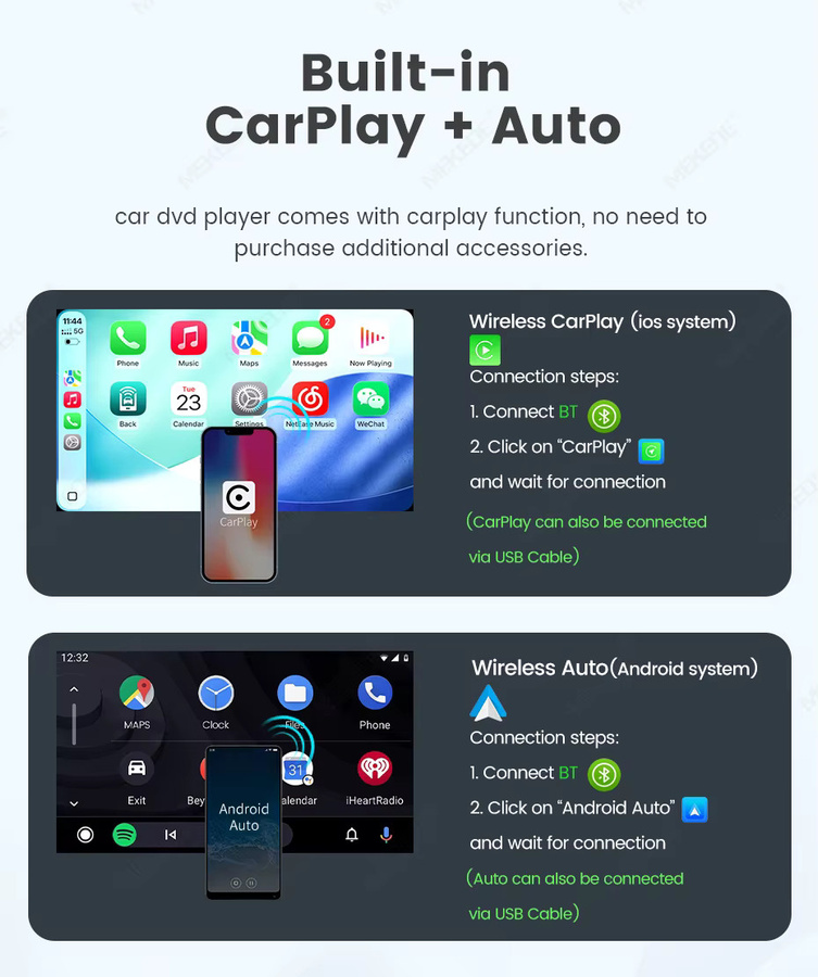 MEKEDE Android Multimedia-Player für Toyota Auris E150 Hybrid 2006 - 2012 mit 10,26 Zoll Display, GPS-Navigation, kabellosem CarPlay, 4G und WIFI in Schwarz - Bild 3
