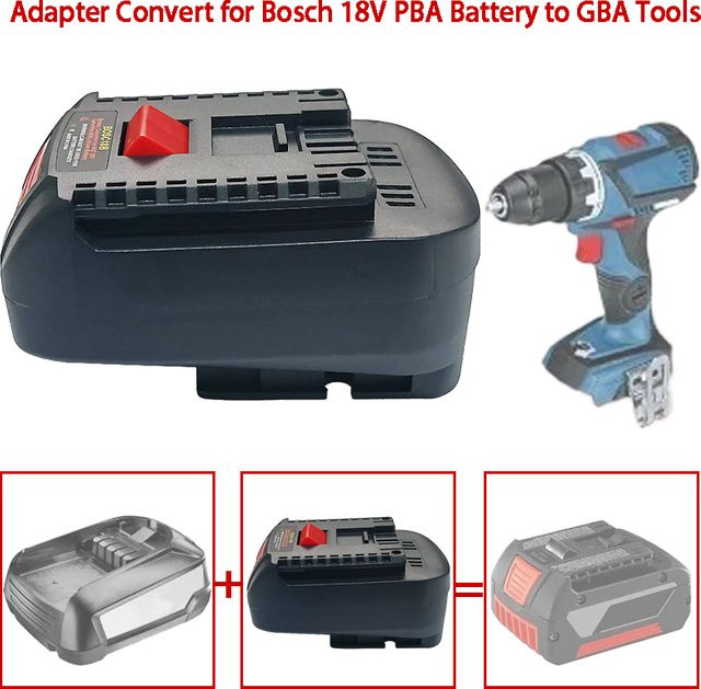Bosch Batterie Adapter Konverter für 18V PBA auf 18V GBA Akkus in Schwarz - Bild 1