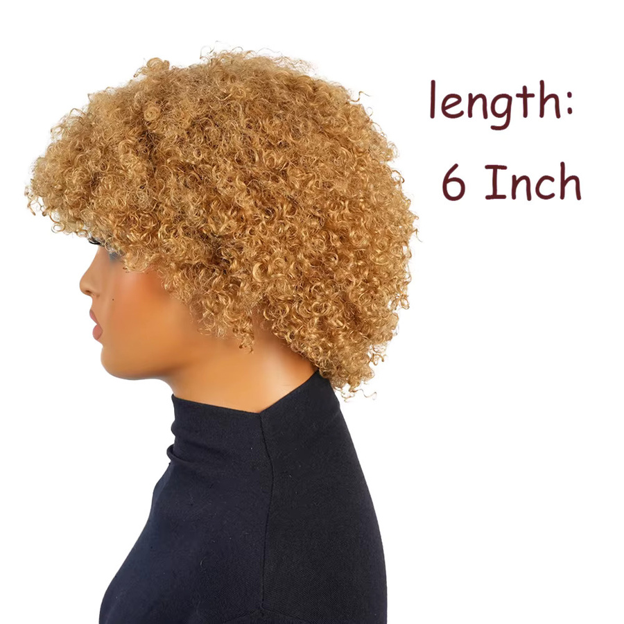OYM HAIR Afro-Perücke, blonde Pixie-Perücke mit Pony, Damen - Bild 6