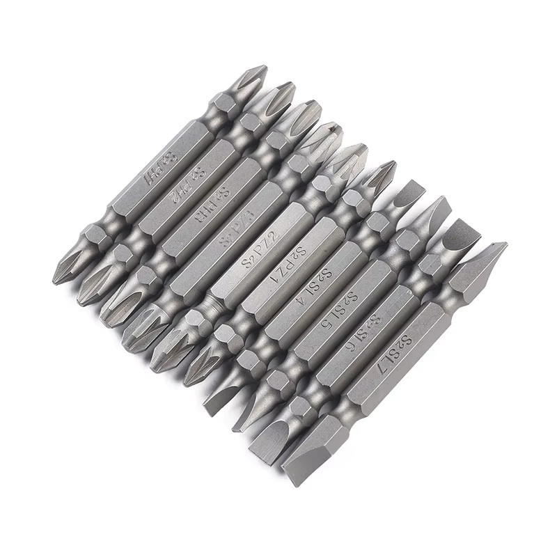 Binoax 10-teiliges magnetisches Schraubendreher-Bit-Set aus S2-Stahl in Silber, PH-Schlitz-Doppelkopf-Bits, Länge: 65 mm - Bild 2