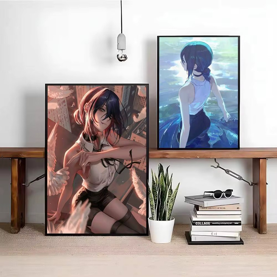 Anime Chainsaw Man Reze Poster Wandaufkleber Bilibili Dekoration Mehrfarbig - Bild 5