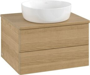 V&B Waschtischunterschrank Antao mit Frontstruktur und Beleuchtung in Honey Oak, B/T/H: 60 x 36 x 50 cm - Bild 1