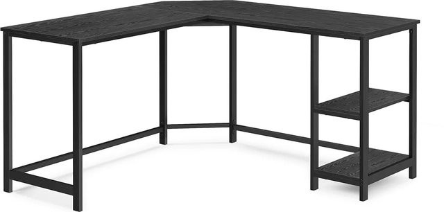 Vasagle Schreibtisch L-förmig in Schwarz mit Stahlrahmen, B/T/H: 138 x 138 x 76 cm - Bild 1