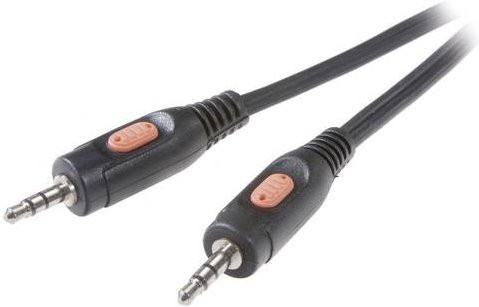 SpeaKa Professional SP-7870220 Audio Anschlusskabel mit 3,5 mm Klinkensteckern in Schwarz, Länge: 2,50 m - Bild 1