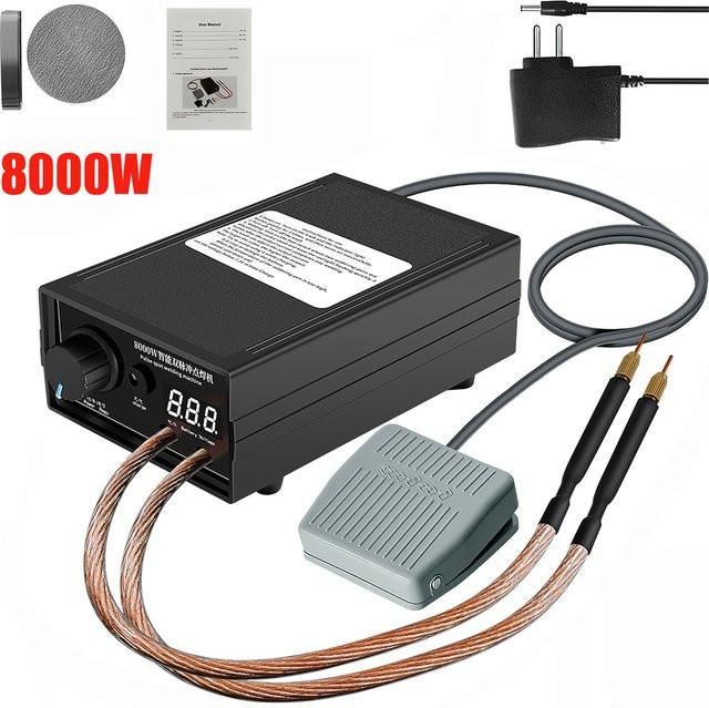 GECOFEER Handgeführte Hochleistungs-Mini-Punktschweißmaschine 8000W in Schwarz, Einstellbar 0-1200A für 18650 Batterien - Bild 1