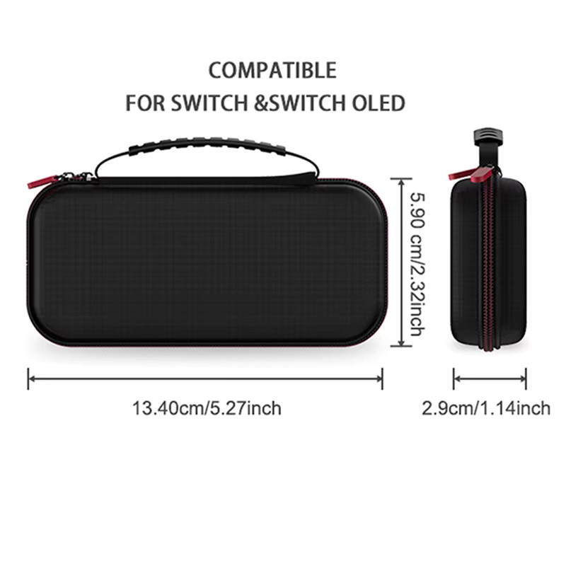 BEBOBCOOL Tragbare Hartschalen-Aufbewahrungstasche für Nintendo Switch OLED und Zubehör, Schwarz - Bild 4