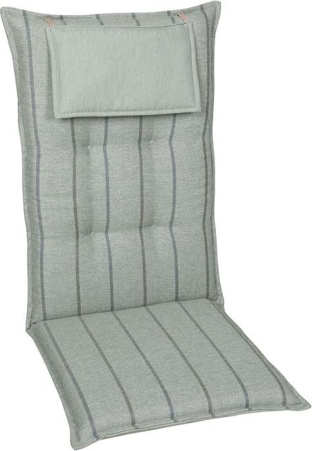 GO-DE TEXTIL Gartenauflage für Hochlehner, 2er Set, Wendauflage, Taupe, Polyester mit Schaumstofffüllung - Bild 1