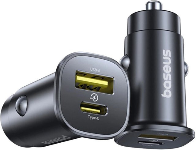 Baseus GoTrip Autoladegerät 30W mit Dual Port USB-C und USB-A in Schwarz - Bild 5