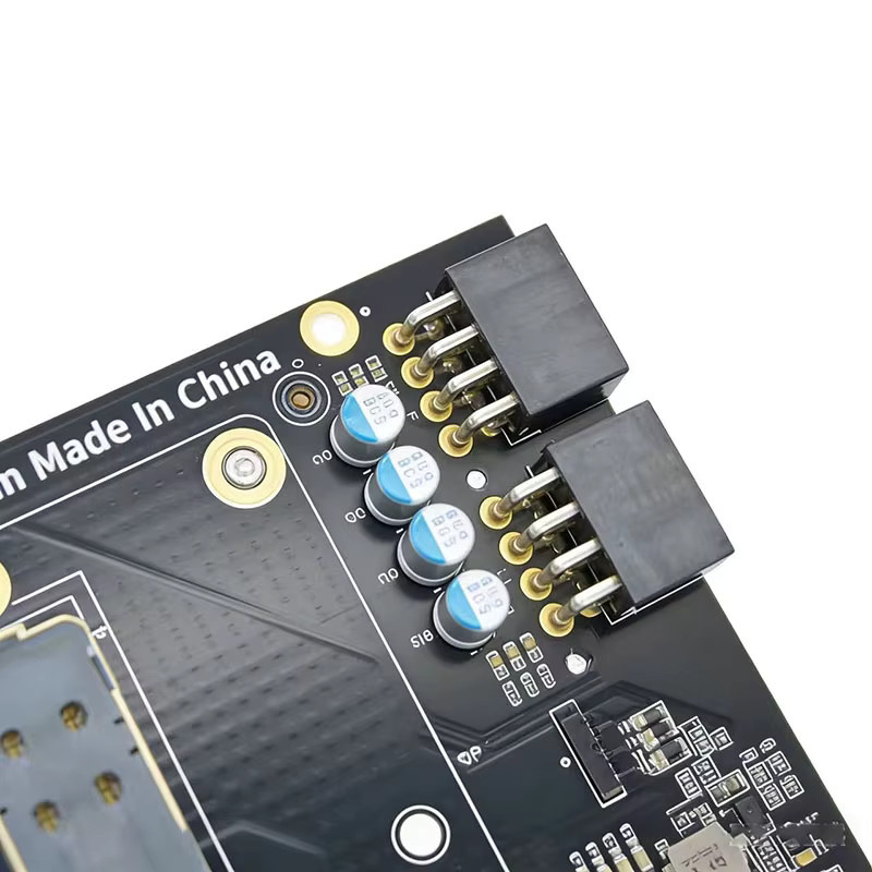 Nvidia SXM2 auf PCIe-Adapter 2U mit 6-lagiger goldener Leiterplatte passend für Tesla P100 und V100 in Schwarz - Bild 3