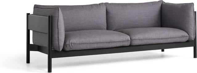 HAY Arbour 3-Sitzer Sofa in Braun mit Holzgestell und inklusive Kissen - Bild 1